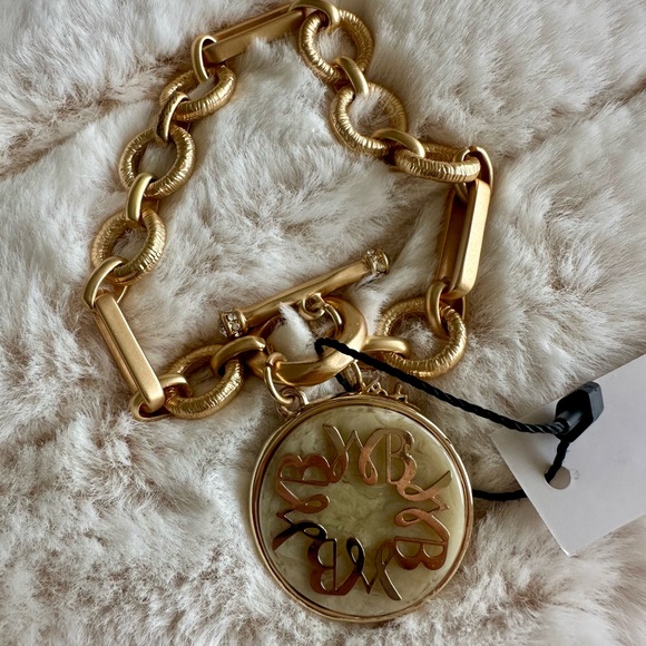 Chico's Gold-Tone Link Bracelet with Decorative Medallion Pendant - Picture 3 of 3